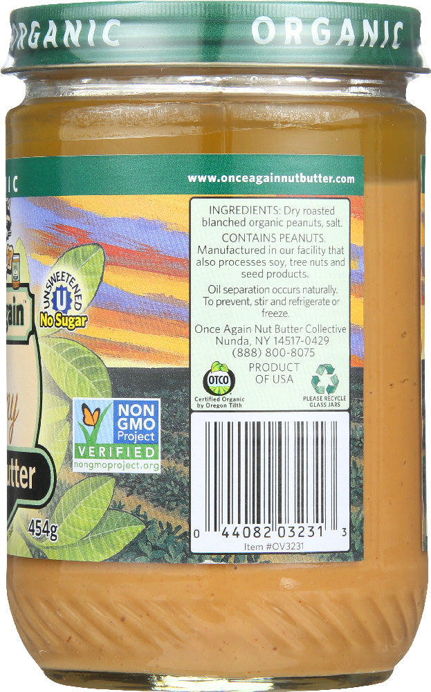 Once Again: Peanut Butter Smooth Organic, 16 Oz