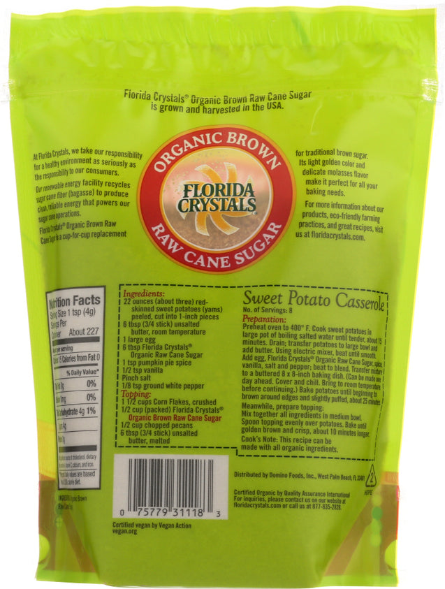 Florida Crystals: Sugar Brown Organic, 24 Oz