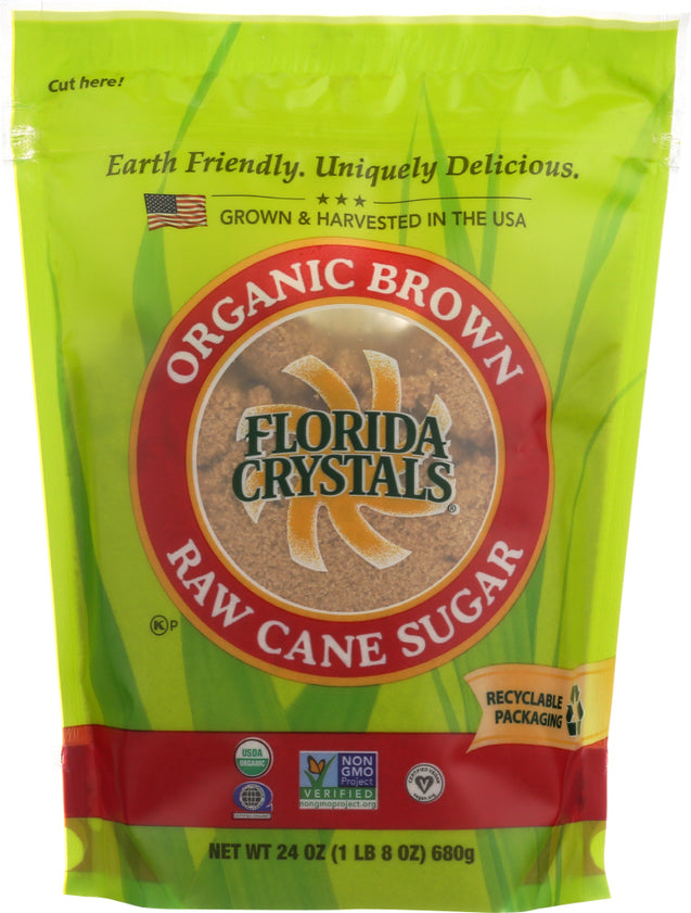 Florida Crystals: Sugar Brown Organic, 24 Oz