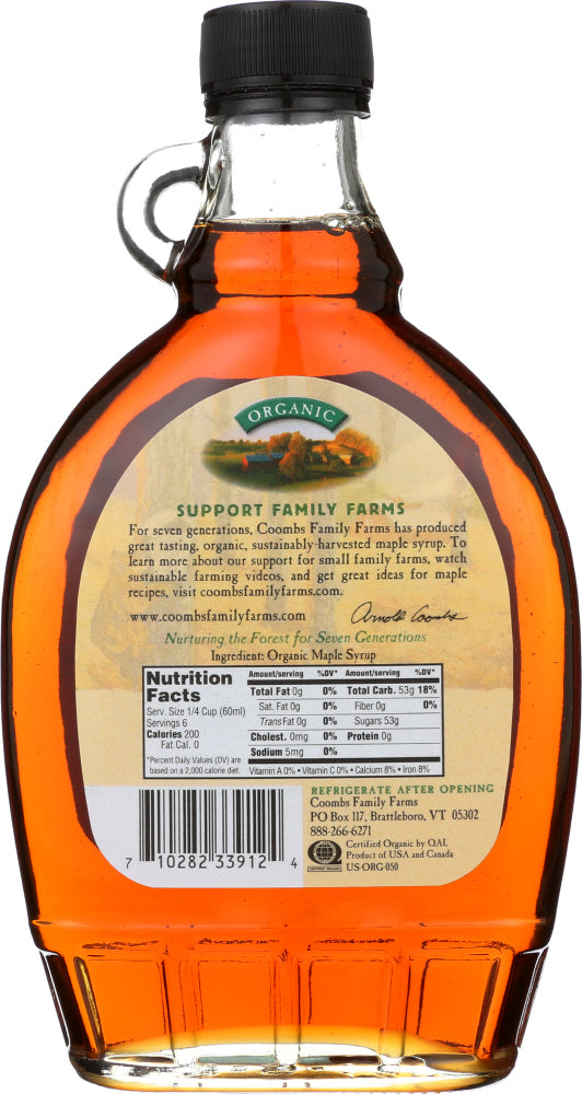 Coombs Family Farms: Grade A Organic Maple Syrup Amber, 12 Oz