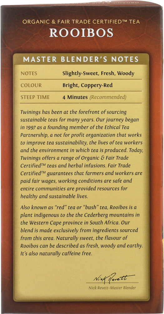 Twining Tea: Rooibos Organic Tea, 20 Bg