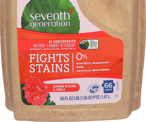 Seventh Generation: Liquid Laundry Detergent Geranium Blossoms, 50 Oz