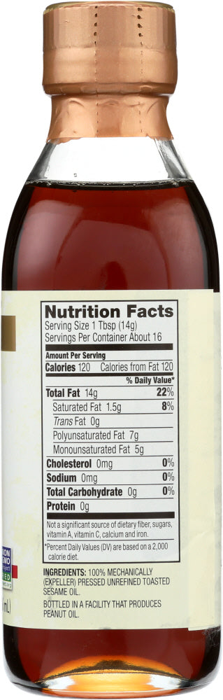 Spectrum Naturals: Oil Sesame Toasted Unrefined, 8 Oz