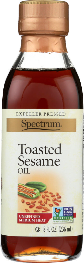 Spectrum Naturals: Oil Sesame Toasted Unrefined, 8 Oz