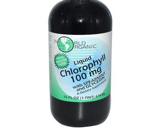 World Organic: Liquid Chlorophyll 100mg With Spearmint And Glycerin, 16 Oz