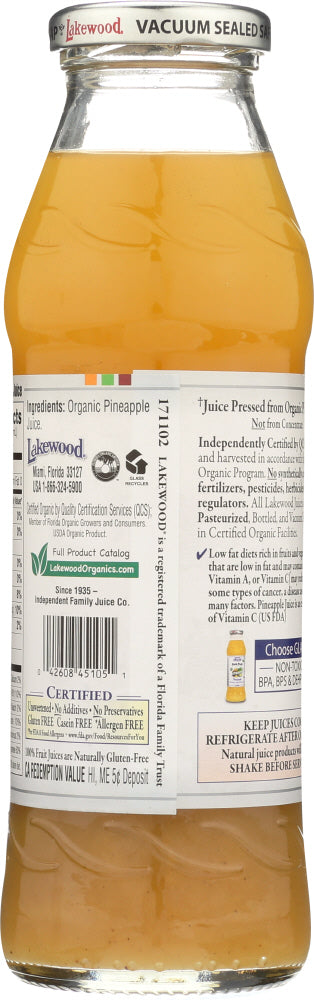 Lakewood: Juice Pineapple Pure Fruit Organic, 12.5 Oz