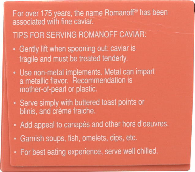 Romanoff: Caviar Red Salmon Select, 2 Oz