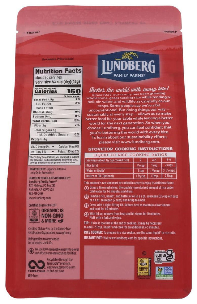 Lundberg: Rice Brwn Basmati Org Gf, 32 Oz - RubertOrganics