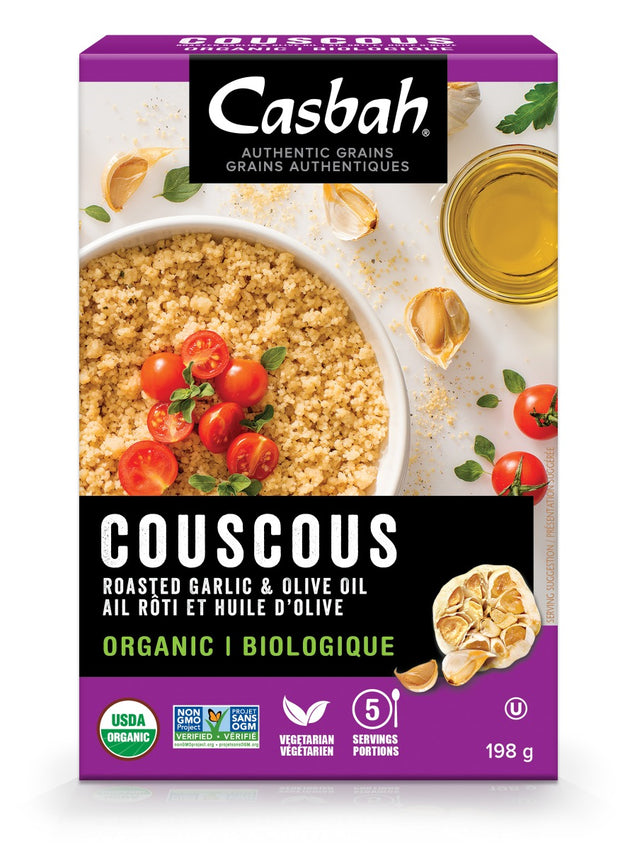 Casbah: Roasted Garlic Olive Oil Couscous Organic, 7 Oz