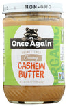 Once Again: Organic  Unsweetened Creamy Cashew Butter, 16 Oz