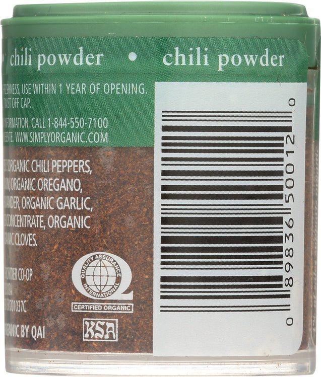 Simply Organic: Chili Powder, 0.6 Oz