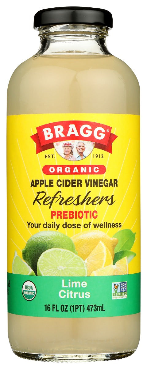 Bragg: Organic Apple Cider Vinegar Refreshers Prebiotic Lime Citrus, 16 Fo