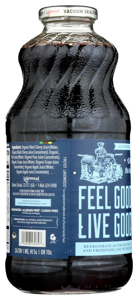 Lakewood: Organic Black Cherry Blend Juice, 32 Oz