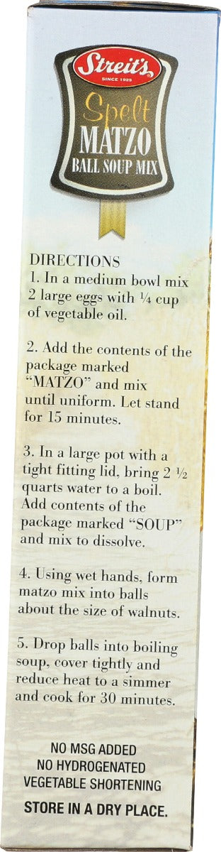 Streits: Spelt Matzo Ball Soup Mix, 4.5 Oz