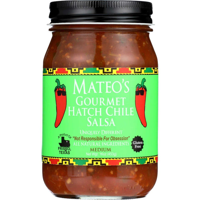 Mateos Gourmet: Salsa Hatch Chile, 16 Oz - RubertOrganics