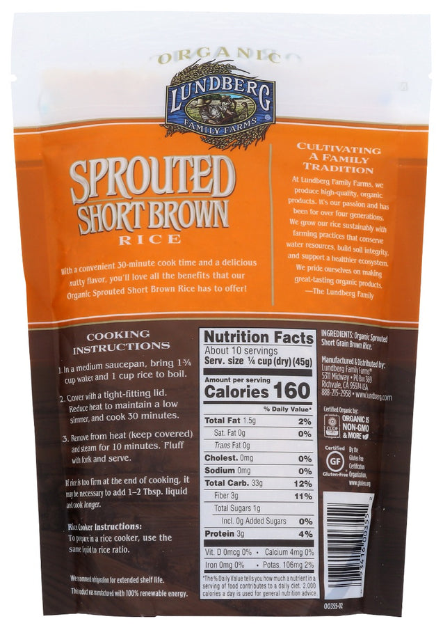 Lundberg: Rice Sprtd Brwn Short, 16 Oz