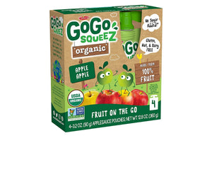 Gogo Squeez: Organic Apple Apple Fruit On The Go Pouch 4pk, 12.8 Oz
