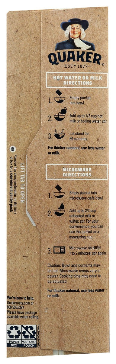 Quaker: Organic Instant Oatmeal Original, 7.9 Oz
