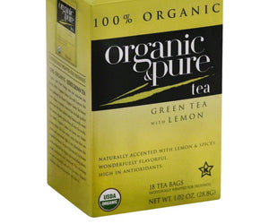 Organic & Pure: Tea Green Lemon Org, 18 Bg
