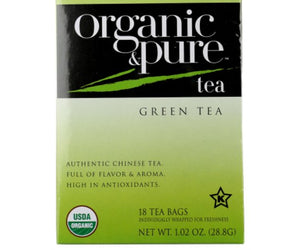 Organic & Pure: Tea Green Org, 18 Bg