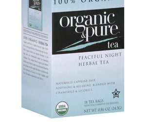 Organic & Pure: Tea Herbl Peacfl Nght Org, 18 Bg