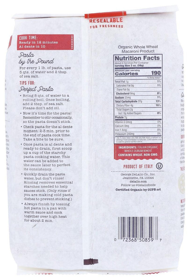 Delallo: Whole Wheat Farfalle Pasta, 16 Oz - RubertOrganics