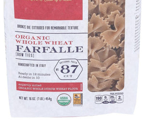 Delallo: Whole Wheat Farfalle Pasta, 16 Oz - RubertOrganics