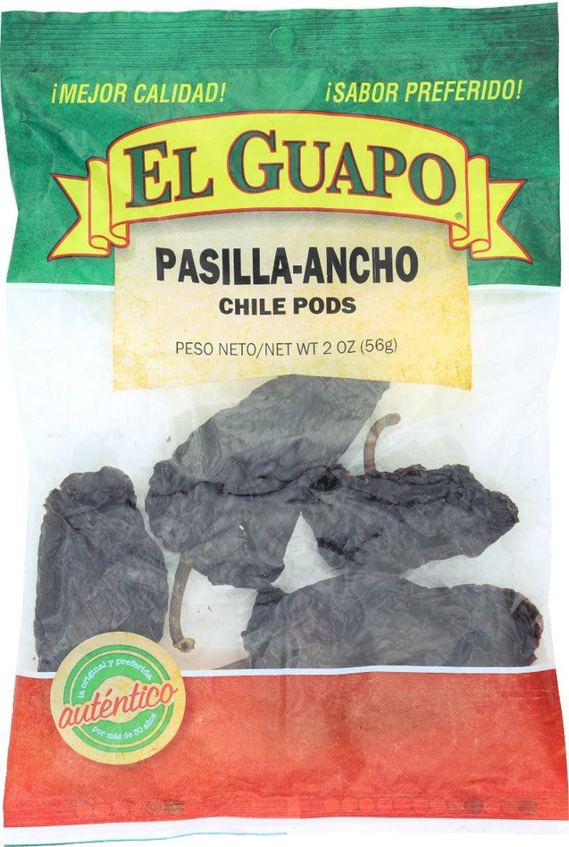 El Guapo: Chili Pod Pasilla Ancho Whl, 2 Oz - RubertOrganics