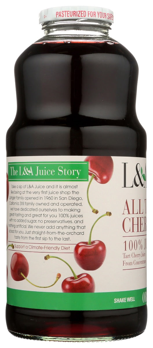 L & A Juice: Organic All Tart Cherry, 32 Oz