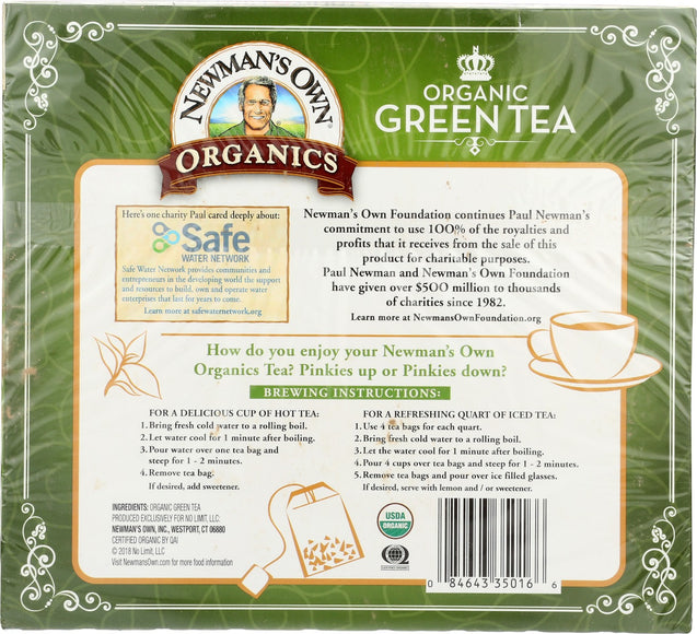 Newmans Own Organics: Organic Green Tea, 100 Bg