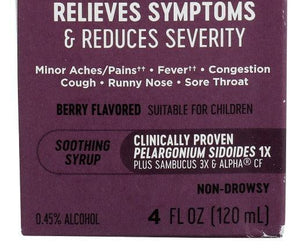 Natures Way: Umcka Cold Plus Flu Elderberry Syrup, 4 Oz - RubertOrganics