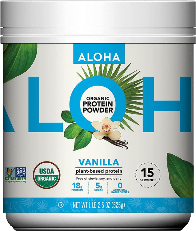 Aloha: Organic Vanilla Protein Powder, 1 Lb