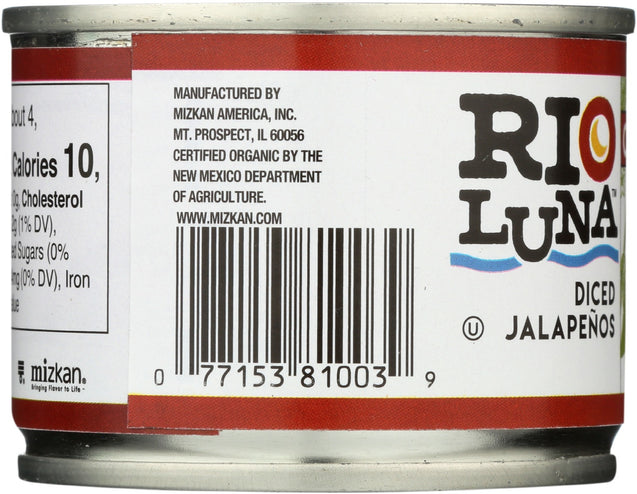 Rio Luna: Organic Diced Jalapenos, 4 Oz