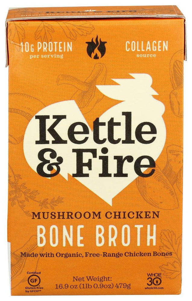 Kettle And Fire: Mushroom Chicken Bone Broth, 16.9 Fo - RubertOrganics