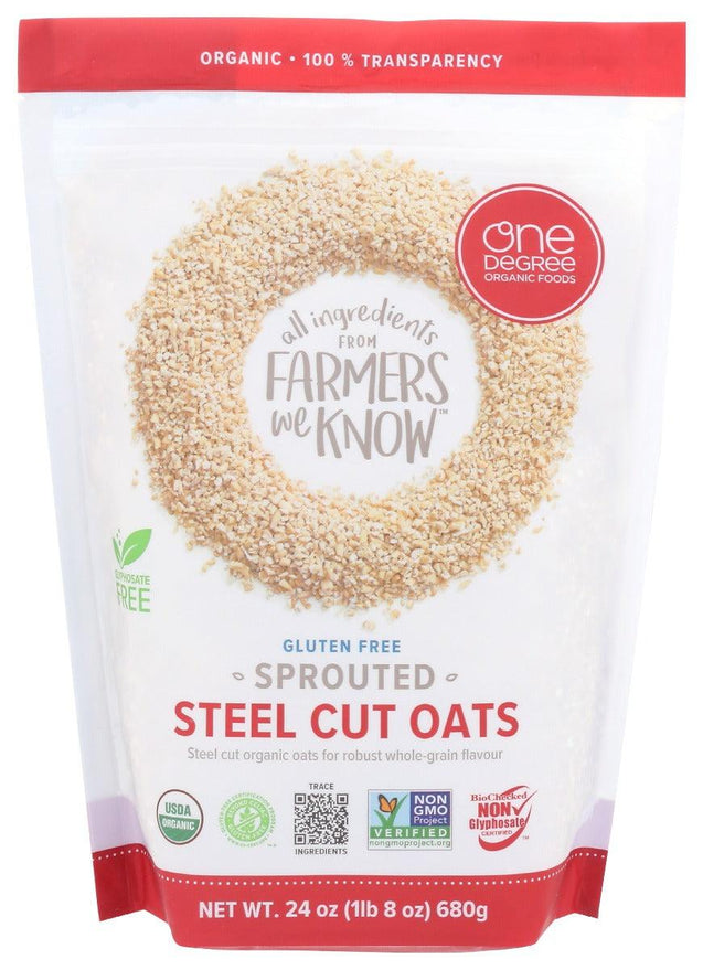 One Degree: Organic Sprouted Steel Cut Oats, 24 Oz - RubertOrganics