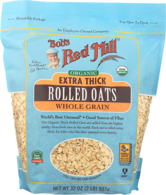 Bobs Red Mill: Organic Extra Thick Rolled Oats, 32 Oz