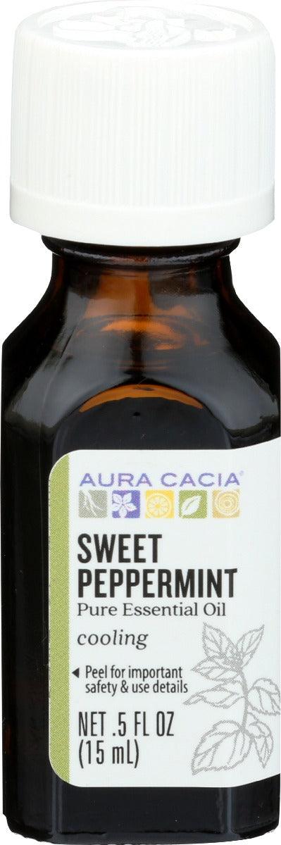 Aura Cacia: Sweet Peppermint Essential Oil, 0.5 Oz - RubertOrganics