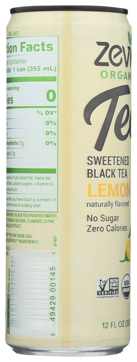 Zevia: Organic Black Tea Lemon, 12 Fo