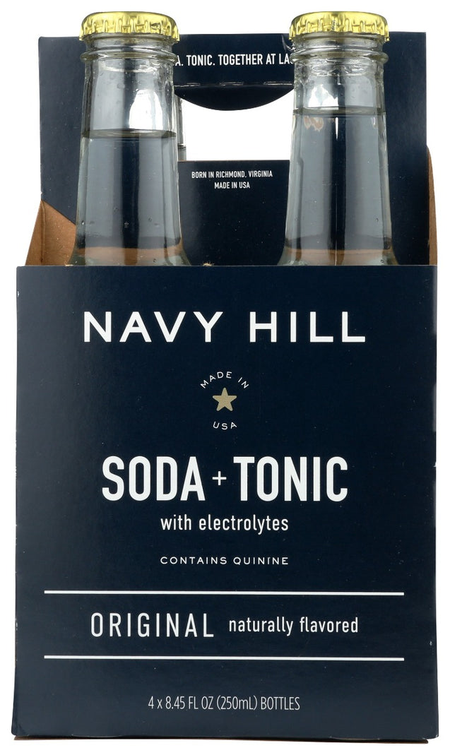 Navy Hill: Soda Tonic Original 4 Count, 33.8 Fo