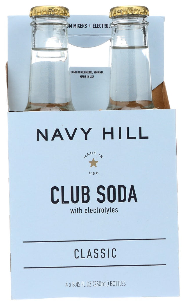 Navy Hill: Club Soda 4 Count, 33.8 Fo