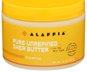 Alaffia: Pure Unrefined Shea Butter Unscented, 11 Oz - RubertOrganics