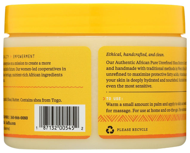 Alaffia: Pure Unrefined Shea Butter Unscented, 11 Oz - RubertOrganics