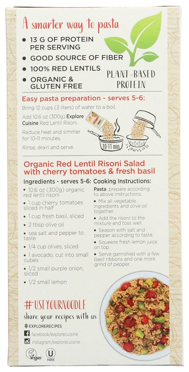 Explore Cuisine: Organic Red Lentil Risoni, 10.6 Oz - RubertOrganics