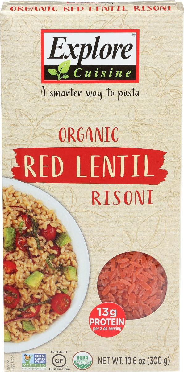 Explore Cuisine: Organic Red Lentil Risoni, 10.6 Oz - RubertOrganics