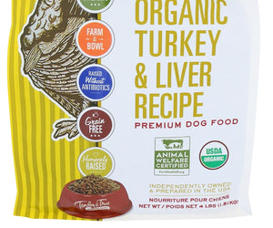 Tender And True: Organic Turkey And Liver Dry Dog Food, 4 Lb