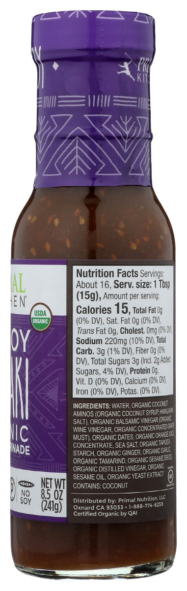 Primal Kitchen: Organic No Soy Teriyaki Sauce And Marinade, 8.5 Oz