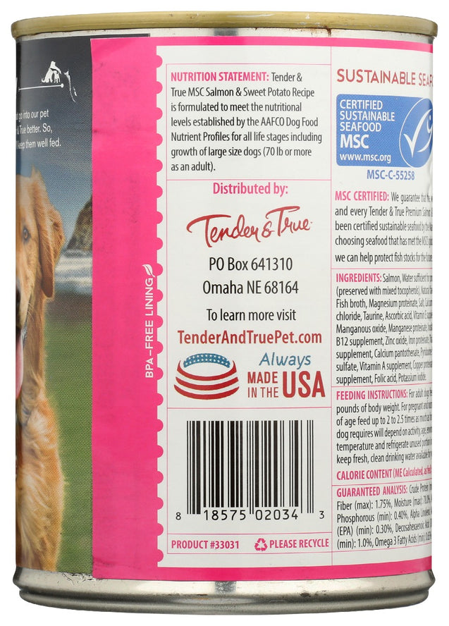Tender And True: Salmon And Sweet Potato Canned Dog Food, 13.2 Oz
