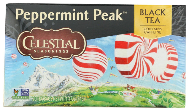 Celestial Seasonings: Tea Black Pprmnt Peak, 20 Bg - RubertOrganics