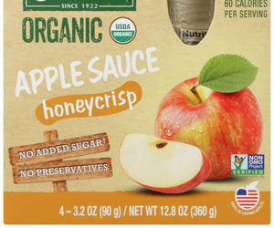 North Coast: Organic Apple Sauce Honeycrisp, 4 Pk