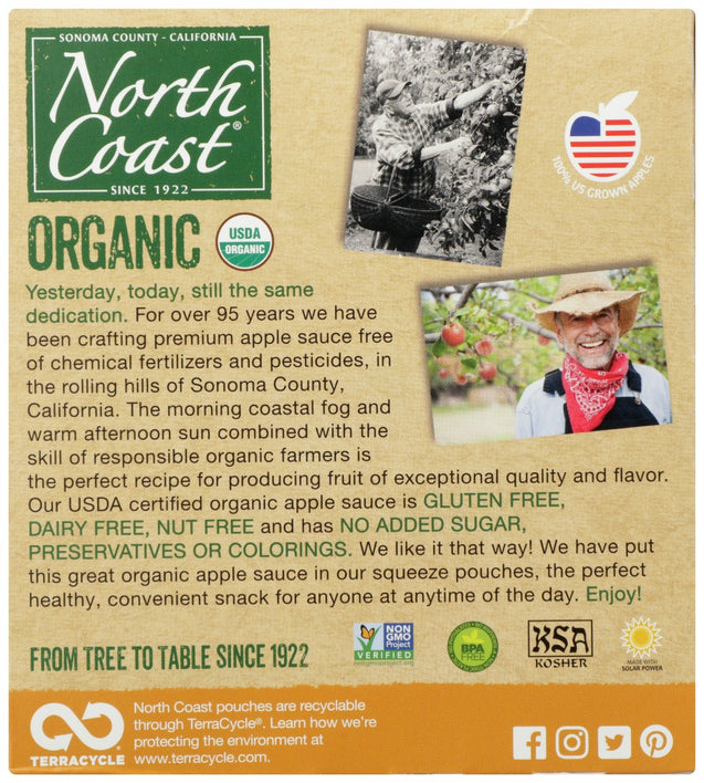 North Coast: Organic Apple Sauce Honeycrisp, 4 Pk